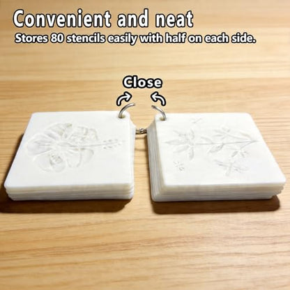 4 Inch Botanical Stencils for Painting - 80 Pcs Reusable Nature Craft Templates with Floral, Butterfly & Bird Motifs for DIY Home Decor, Wood Signs, Wall Art&Classroom Projects (Medium) - size: 4inch
