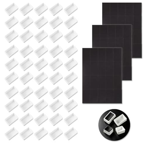 50Pcs Watercolor Full Pans Empty with Magnetic Stripe,Plastic Palette Tins - color: 50 Full Pans