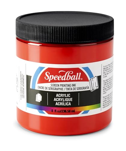 Speedball 004626 Acrylic Screen Printing Ink, 8 fl. oz., Medium Red - color: Medium Red