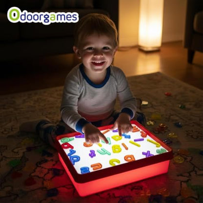 Odoorgames Young Explorers Light Table – Light Up Table (Red) - color: Red