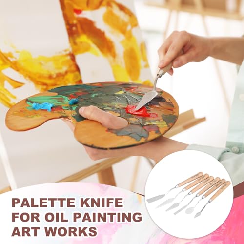 MECCANIXITY HM#11 Palette Knives 22mm Width Stainless Steel Spatula Painting Pallet Knife with Wood Handle for Oil Painting Acrylic Canvas Mixing Spreading - style: HM#11 + 22mm