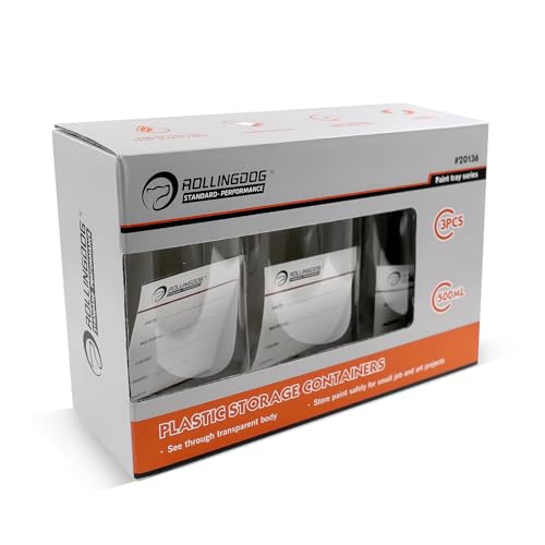ROLLINGDOG 3 PC Plastic Paint Containers with Lids