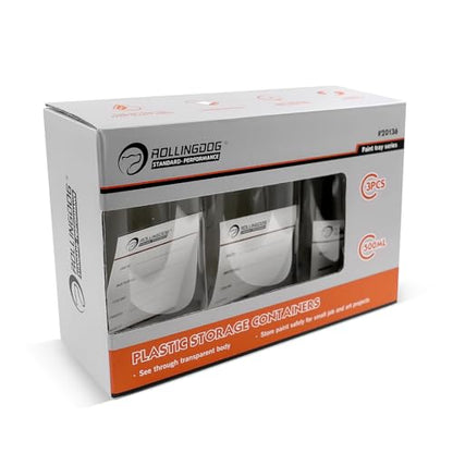 ROLLINGDOG 3 PC Plastic Paint Containers with Lids