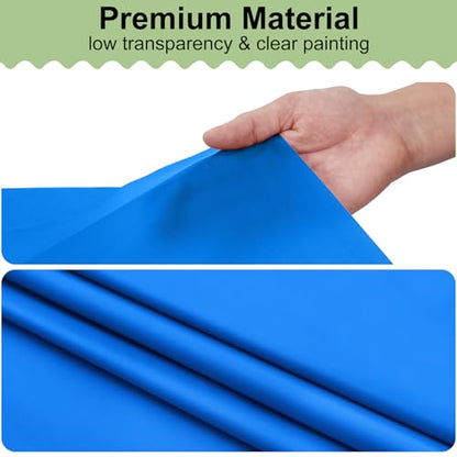 misaya 6 Packs Plastic Table Cloth Blue Disposable Tablecloth - color: Blue, size: 84" Round