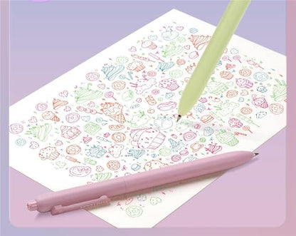 WRITECH Gel Pens Fine Point: 0.5mm Multicolor Ink Silent Click Pen 8ct - color: Multicolor-8ct