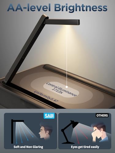 SAIJI Lap Desk with LED Light, Portable Laptop Tray with Cushion - color: Black