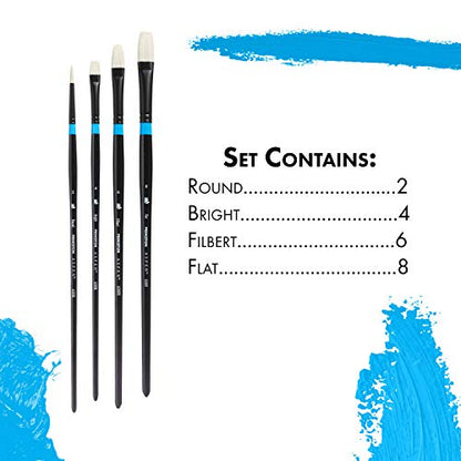 Princeton Aspen Acrylic & Oil Brush Set, Synthetic, 4 Piece, 1 Count