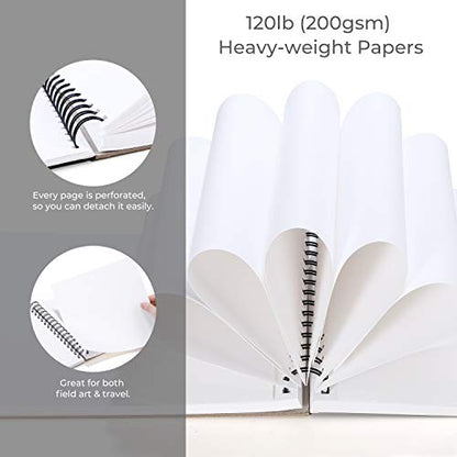 Ohuhu 16.5"x11" Marker Paper Pad Art Sketchbook for Drawing and Sketching | XL A3 Large Sketch Book -120 LB/200 GSM Smooth Drawing Paper -48 Sheets/96 Pages -Spiral-Bound Sketch Pad for Alcohol Markers - size: 16.5" x 11"