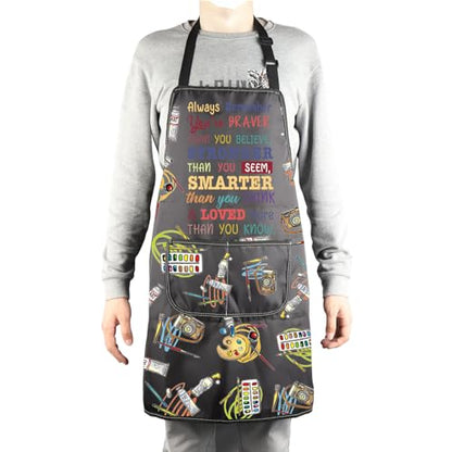 MBMSO Painting Artist Apron with Pockets Artist Painter Gifts Art Lover Gift for Art Teacher Student Painter Apron Waterproof - color: Braver Art Apron-b2