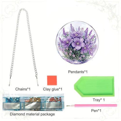 RYMILIE Hanging Diamond Art Kits for Adults Flowers 8x8inch - color: DP03340