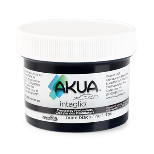 Akua Intaglio Water-Based Ink, 2-Ounce Jar, Bone Black - color: Bone Black, size: 2 fl oz