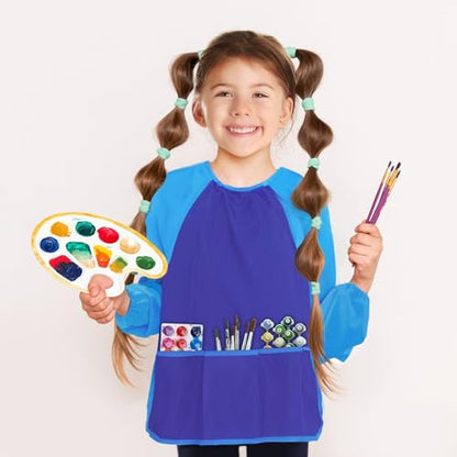 Kopokita Kids Art Smock, Toddlers Painting Apron Children Artist Smock - color: Blue