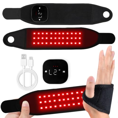 Rechargeable LED Warming Wrap for Wrist and Hands, Portable Red & Near-Infrared Comfort Pad with 108 LEDs, Wireless Adjustable Wrap for Hand, Knee, Ankle, Foot and Daily Personal Care