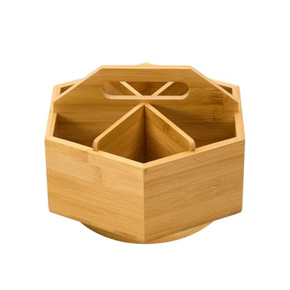 MEEDEN Rotating Art Supply Organizer: Bamboo Pen & Pencil Holder for Desk
