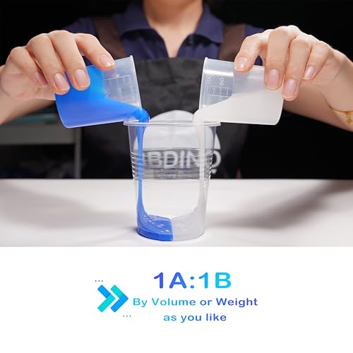 BBDINO Silicone Mold Making Kit 30A Platinum Liquid 1 Gallon Translucent | 1A:1B Mixing 3h Quick Cure Heat Resistant 446F Silicone Ideal for Mold Casting of Resin/Jewelry/Candle/Concrete/Plaster - size: Clear 140.8 Oz