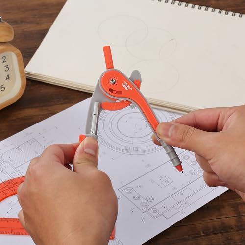 Mr. Pen- Geometry Compass and Protractor Set, 6 Inch Compass - color: Red, size: 1 Set