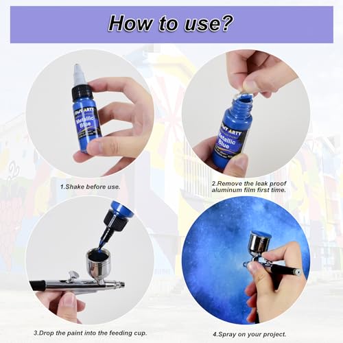 HOMY ARTY Airbrush Paint - 36 Colors with 4 Thinner - color: 36 Colors with 4 Thinner