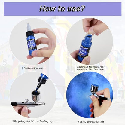HOMY ARTY Airbrush Paint - 36 Colors with 4 Thinner | Ready to Spray Airbrush Paint Set, Water-Based Acrylic Air Brush Paints for Metal, Plastic Models, Canvas, Wood - 40 Bottles - color: 36 Colors with 4 Thinner