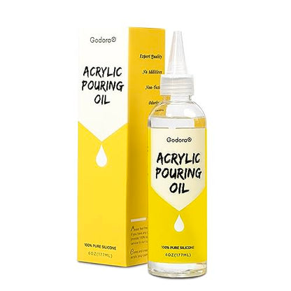 6 oz Art Silicone Pouring Oil, 100% Silicone Cell Activator | Creates dramatic paint cells with a precision tip for easy application in acrylic pouring and fluid art.