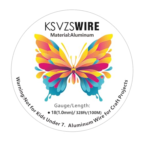 Aluminum Craft Wire 18 Gauge(1.0mm)–328 Feet(100M)+18 Gauge (1.0mm) 32.8Ft (10M) + Pliers – Bendable Metal Wire for Sculpting, Armature, Jewelry Making, DIY Crafts (Silver) - size: 18Gauge, style: Silvery