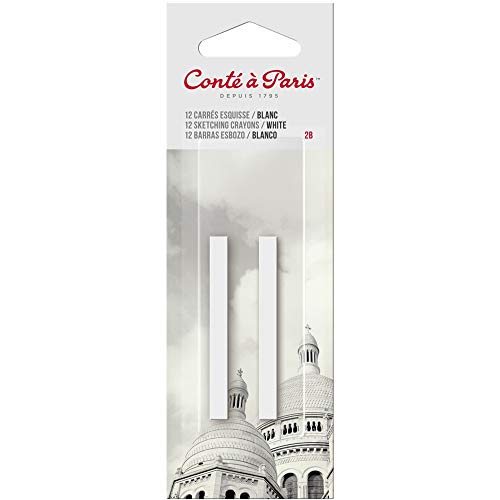 Conté à Paris 2B 2 Count Sketching Crayons, White, 2.5X.25 inches - color: White