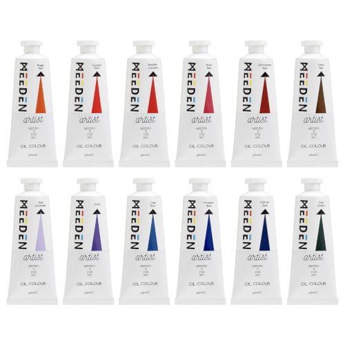 MEEDEN Artist Oil Paint Set - 12 Colors x 60ml/2oz Tubes | Floral and Botanical Palette for Canvas Painting, Rose, Violet, Blue and Green Colors for Flowers and Decorative Art - color: 12 Colors-Floral, size: 2 Fl Oz (Pack of 12)