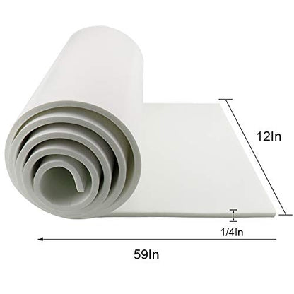 DGSL Foam Insulation Neoprene Sheets with Adhesive, 12''W x 59''L x 1/4''T - color: White, size: 12 in x 59 in x 1/4 in