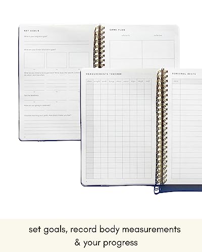 Fitness Journal for Women - Track Workouts, Meals, and Weight Loss, Undated, Fits 120 Workouts, Dusty Blue, 6 x 8.5 Inches - color: Dusty Blue
