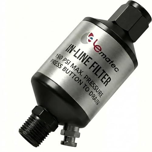 LE LEMATEC Air Compressor Water Separator, 1/4" NPT Inline Filter - size: 1.6" x 1.6" x 3.6"