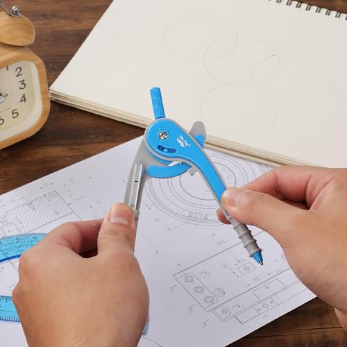 Mr. Pen- Geometry Compass and Protractor Set, 6 Inch Compass - color: Blue, size: 1 Set