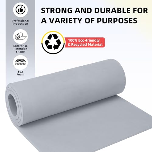 Do²ping Gray Eva Foam Sheets Roll, 10mm EVA Craft Foam 39''x13.9'' High Density 86kg/m3 for Halloween Cosplay DIY Project - color: Gray, size: Thickness 10mm