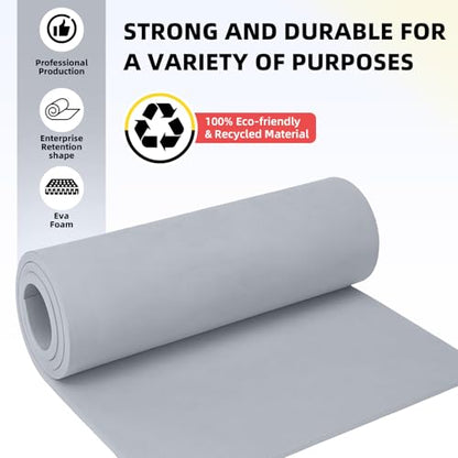 Do²ping Gray Eva Foam Sheets Roll, 10mm EVA Craft Foam 39''x13.9'' High Density 86kg/m3 for Halloween Cosplay DIY Project - color: Gray, size: Thickness 10mm