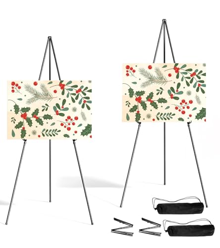 Display Easel Stand for Sign, Portable Artist Painting Tripod,2PC Black | Lightweight Durable Tripod with Bag&Replaceable Nail, Adjustable Artist Easels for Outdoor Painting Canvas/Posters/Wedding - color: Black