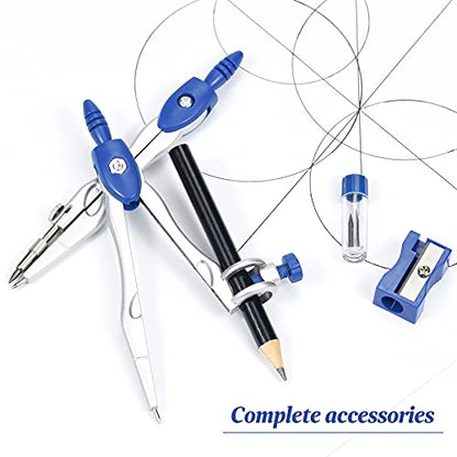 Vobou Math Geometry Sets 10 Pcs, Student Supplies Kit, for School,Navy Blue - color: Navy Blue