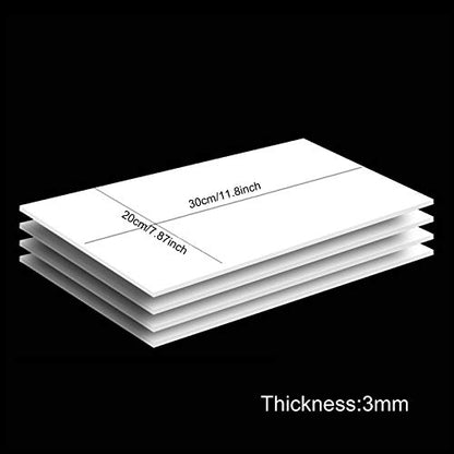 BENECREAT 5 Sheets 3mm White Foam Boards 11.8x7.8inch Rectangle Foam PVC Sheet Poster Board Mount Board for Mounting, Crafts, Modelling, Art, Display, School Projects - size: 30cmx20cmx3mm