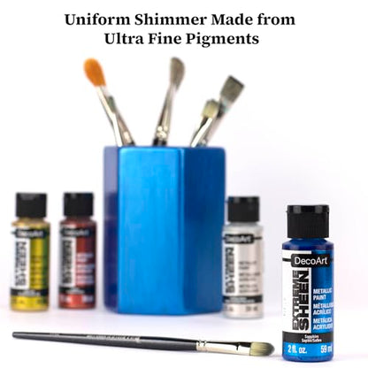 DecoArt Extreme Sheen Metallic Acrylic Paint Set – Metallic Colors Set of 24 Bottles (2 fl oz) – Premium Art and Craft Metallic Paints - color: Multi - Extreme Sheen Starter Kit
