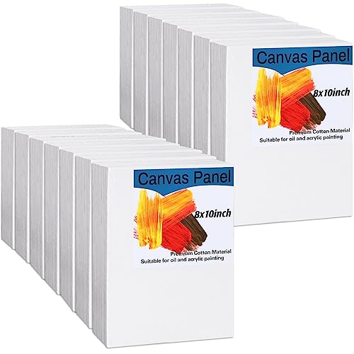 100 Pack Bulk Painting Canvas Panels, Classroom Value Pack Art Canvas, Small Canvases for Classroom Students, Painting Hobby Painters Using (8 x 10 Inch)