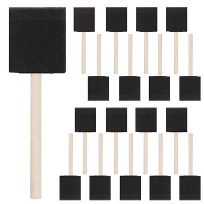 18 Pcs Foam Paint Brushes, 2 Inch Sponge Paint Brush, Wood Handle Sponge Foam Brush for Painting, Staining, Varnish, Craft, Touch Up - size: 18 Packs 2 inch