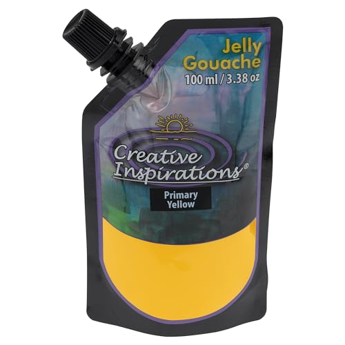Creative Inspirations Jelly Gouache - Primary Yellow 100 mL - Unique & Vibrant Jelly Gouache Paint for Artists, Beginners, Painting Parties and More - color: Primary Yellow, size: 100 mL