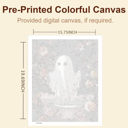 Gemozaic Halloween Paint by Numbers Kit for Adults - Cute Bathtub Ghost - color: MT23100