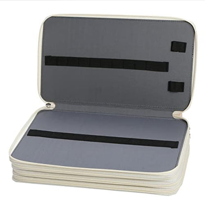 300 Slots Pencil Case 4-Layer Zipped Holder w/Handle - color: Marble-Purple, size: 300