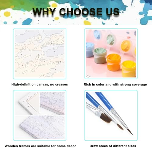 Paint by Numbers Kit for Adults-Dragon,Book DIY Paint by Number 10x10 Inch | Paint by Number for Beginner,Adult Paint by Number,HD Color Canvas,DIY Tool Kits,Stress Relief Craft,Great Gift,With Frame - color: paint by number-15