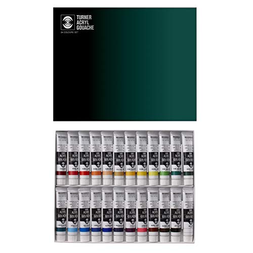 Turner Acrylic Paint Set Artist Acryl Gouache - Super Concentrated Vibrant Acrylics, Fast Drying, Velvety Matte Finish - [Set of 24 | 20 ml Tubes] - size: 16.23 Fl Oz (Pack of 1)