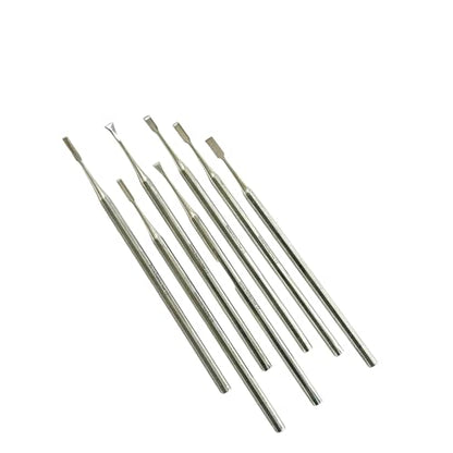 7 Pack Precision Mini Chisel Carving Tools for Detailed Small Crafts Such as Wood Carving, Wax Modeling, Soap Carving, and More - One Piece Construction Stainelss Steel
