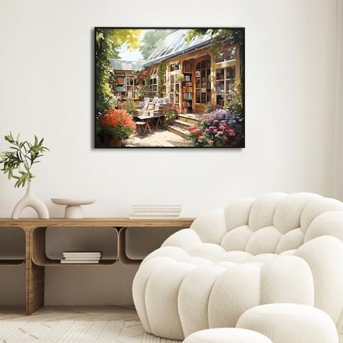 Paint by Numbers Kit for Adults, Bookstore DIY Painting Kit, 16x20 Inch - color: CYOP1P16