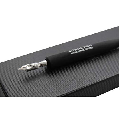 Plastic Professional Manga Gothic Pen Dip Pen Set with 5 Nibs Manga Calligraphy Drawing Pen Kit - 5 Pcs, Black - color: Black
