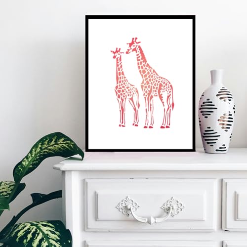 Giraffe Safari Animal Stencil for Painting 8.3" x 11.7" Reusable - style: Giraffe