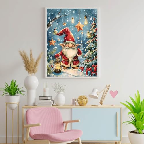Santa Claus gnome Paint by Number Kits 16 x 20 inch Canvas Christmas Decor DIY Painting for Adults Beginners Christmas Eve Paint by Numbers with Brushes Acrylic Pigment for Home Decor(with Frame) - color: Artwork 05, size: 16''x20''(DIY frame)