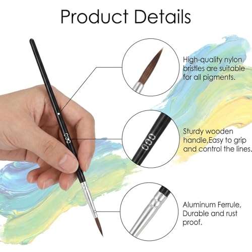30Pcs Fine Paint Brushes #000 Fine Line Brushes Set