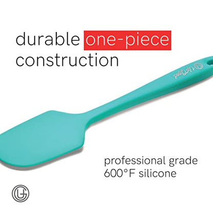 UpGood Silicone Spatula Set 600°F - High Heat Resistant Nonstick, Small and Large Kitchen Spatulas - Flexible BPA Free Professional Grade Cookware - Utensils for Cooking, Baking, Mixing(4 Pcs, Teal) - color: Teal, size: 4 Piece Set